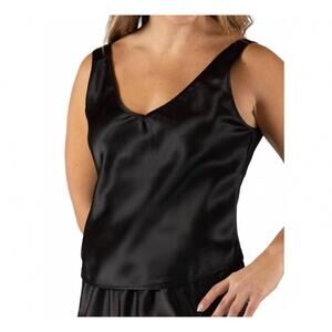 NEW SHADOWLINE LINGERIE satin essentials wide strap camisole in black